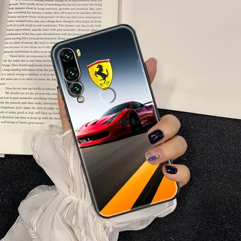 Ferraries sporto Automobilį, Telefoną atveju Huawei P Mate P10 P20 30 P40 10 20 Smart Z Pro Lite 2019 juoda silikono svarbiausias meno funda minkštas