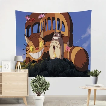 FFO Anime Mielas Totoro Gobelenas Gyvenimo Kambario Sienos Kabo TV Foną, Apimantis Apdailos Vasaros Stovykla Kilimėlis