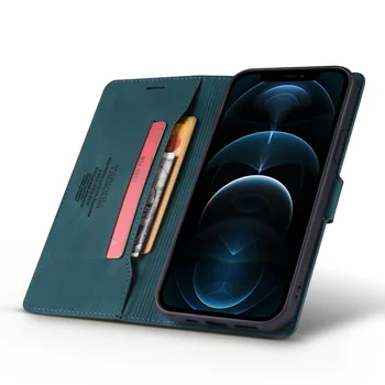 Flip Case For iPhone 12 11 Pro X XS Max Mini XR prabangus Matinis Odinis dėklas 