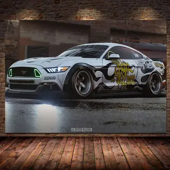 Ford Mustang GT Fastback Drobės Tapybos Plakatai ir Spausdina Namų Puošybai Sienos Meno Cuadros Gyvenimo Kambario, Miegamasis Neįrėminti