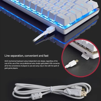 FOSITAN Mechaninė Žaidimų Klaviatūra 18 Režimo LED Apšvietimu USB Laidinio 82 Klavišus Mėlyna/Juoda Kryptį Klaviatūros Notebook PC Gamer