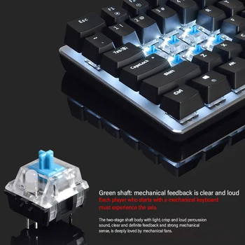 FOSITAN Mechaninė Žaidimų Klaviatūra 18 Režimo LED Apšvietimu USB Laidinio 82 Klavišus Mėlyna/Juoda Kryptį Klaviatūros Notebook PC Gamer