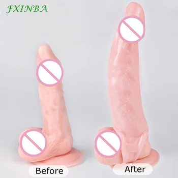FXINBA Penis Extender Penis Plėtros Varpos Rankovė Prezervatyvą Privalomas Kapšelį Atidėti Ejakuliacija Daugkartinis Prezervatyvas Sekso žaisliukai Vyrams