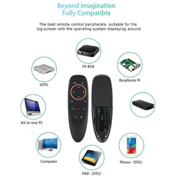 G10S Balso Nuotolinio Valdymo 2.4 G Bevielio Oro Pelės Giroskopas IR Mokymosi Android tv box HK1 H96 Max X96 mini