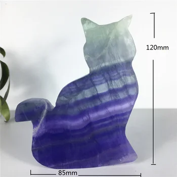 Gamtos Fluorito Kvarco Cute Kačių Drožyba Gydymo Kristalų Figūrėlės Reiki Akmenys, Apdailos Akmuo Dovana