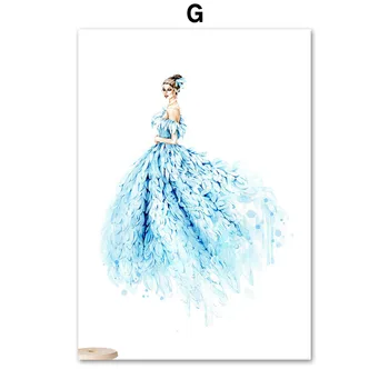 Gana Gėlių Vakarinę Suknelę Paryžiaus Modelio Mergina Sienos Meno Tapybos Drobės Šiaurės Plakatai Ir Spausdina Sienos Nuotraukas Namų Puošybai Fo