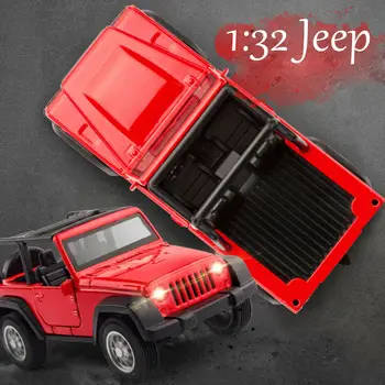 Geltona/Raudona 1:32 1:32 Jeep Wrangler Rubicon VISUREIGIS Lydinio Diecast Žaislinių Transporto priemonių Automobilio Modelį lydinio Metalo Automobilių Surinkimo Vaikų Dovanų
