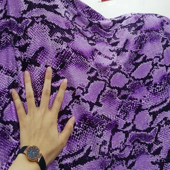 Geras Violetinė Gyvatė Modelio Spausdinimo Audinio 4 Būdus, Kaip Ruožas Megzti Cotton/Spandex Medžiaga 
