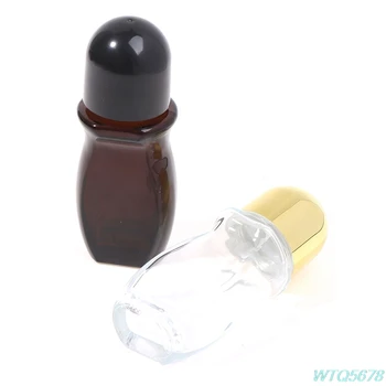 Gintaro 50ml tuščia stiklo roll-on dezodorantas buteliai su Plastiko Roller Ball