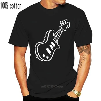 Gitara T-Shirt - Black - S iki 3XL - E Bass Muzikantas Juostelės Oro Gitara, Gitara, Medvilnė, visiškai Nauja, T Marškiniai