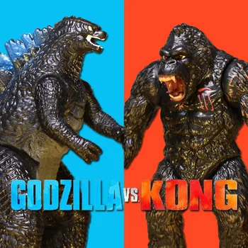 Godzilla VS King Kong Pav žaislai Anime Statulėlės Q Versija 6 Colių StatueMonster Lėlės Modelis, Papuošalų, Žaislų, Dovanų