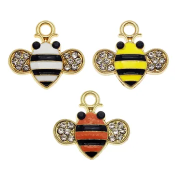 GraceAngie 6pcs Bumble Bee Pakabukai Už Apyrankę, Gyvūnų, Kabamųjų Karoliai Lydinio, Kristalų Papuošalai, Auskarai priedai 