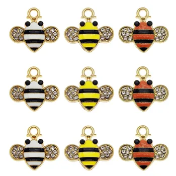 GraceAngie 6pcs Bumble Bee Pakabukai Už Apyrankę, Gyvūnų, Kabamųjų Karoliai Lydinio, Kristalų Papuošalai, Auskarai priedai 