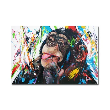 Grafiti Pop Mielas Beždžionės Drobė Paveikslų, Spalvinga Spausdinti Plakato Sienos Menas Nuotraukas Kambarį Namų Dekoro (be Rėmelio)