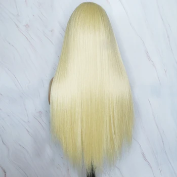 Gražus Dienoraštis, Šilkiniai Tiesiai Blond Spalva Sintetinių Plaukų Perukai Už Juodaodžių Moterų Futura Plaukų Atsparus Karščiui Lankelis Perukai