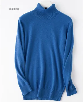 Grynas kašmyro megztiniai vyrams megztiniai puloveriai) su aukštos apykaklės, kietas spalvų standartas storio pavasarį rudenį S-3XL