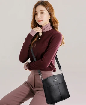 Grynos spalvos minkštas odinis mažas krepšys mados paprasta kibirą, maišą 2021 naujus moteriškus maišelį prabangos dizaineris dizaino rankinės, piniginės