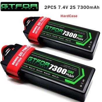 GTFDR 2VNT Lipo Baterija 2S 7.4 V 5200mah 6200mAh 6500mah 7300mah 7000mah 50C 60C 100C 120C 200C 130C 260C HardCase RC automobilių