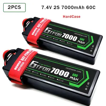 GTFDR 2VNT Lipo Baterija 2S 7.4 V 5200mah 6200mAh 6500mah 7300mah 7000mah 50C 60C 100C 120C 200C 130C 260C HardCase RC automobilių