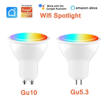 Gu10 GU5.3 Smart Lemputė 6W Wifi Lempos RGBCW Šviesos Prožektorius, skirtas Tuya Smart Gyvenimo Namų APP Automatikos Dirbti Su Alexa 