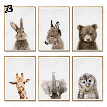 Gyvūnų Darželio Drobės Plakatas Voverės Tenka Žirafos Sienos Meno Nuotrauką Spausdinti Miško Tapybos Nordic už Vaikas, Kūdikis, Miegamojo Puošimas