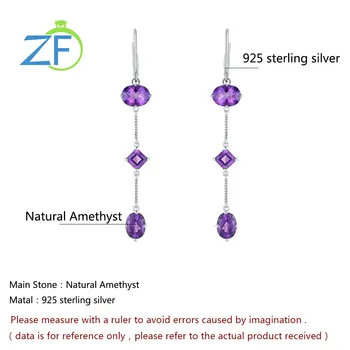 GZ ZONGFA Užsakymą Prabanga natūralus Ametistas brangakmenio moterų mados 925 sterlingas sidabro auskarai papuošalai