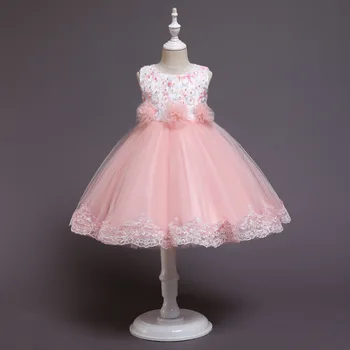Gėlių Pearl Baby Girl Vestuvių Suknelė Vasaros Sundress Kostiumas Mergaitėms suknelės, Šaliai, Vaikų Drabužiai 6 8 10 Metų