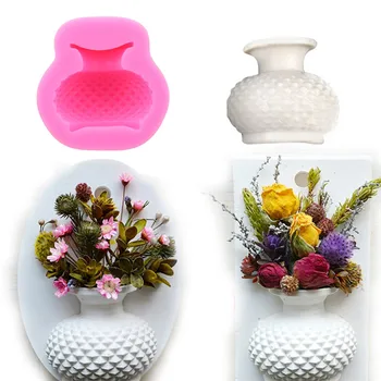 Gėlių Vaza Formos 3D Silikono Formos Vaza, Minkštas Pelėsių Tortą Papuošti šokolado gumpaste Muilo Forma