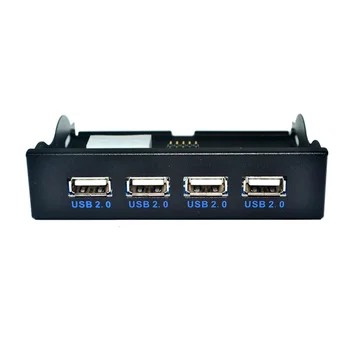 H1111Z 4 Port USB 2.0 Hub USB 2.0 Adapteris PC Priekinis Skydelis Plėtra Laikiklis su 10Pin Kabelis Desktop 3.5 Colių FDD Diskelių Bay
