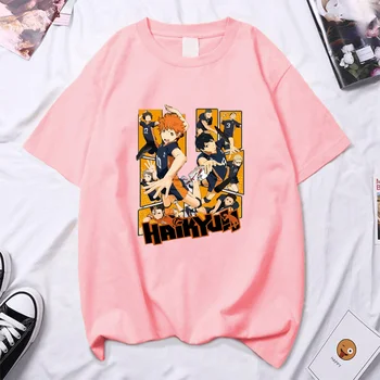Haikyuu Juokingi Marškinėliai Vyrams Unisex Anime T-shirt Streetwear Grafinis Marškinėlius Mados Viršuje, Trišakiai Negabaritinių Marškinėliai Atsitiktinis T Marškinėliai Vyrams