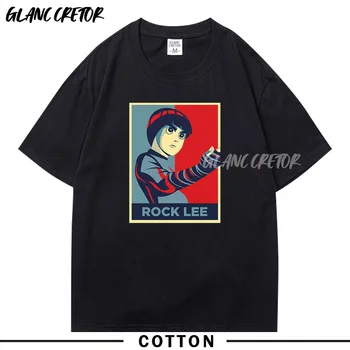 Harajuku Vyrų t-shirt Rock Lee Marškinėlius Vasaros Medvilnės Tees Anime Viršūnes Hip-Hop Harajuku Streetwear Vyrų Marškinėliai