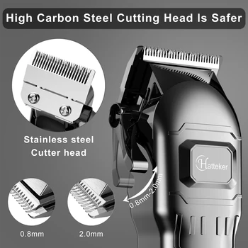 HATTEKER Profesionali Plaukų Clipper Elektros Mens Barzda Žoliapjovės Baber Mažesne Mašina USB Bevielis Plaukų Mašina Rinkinys