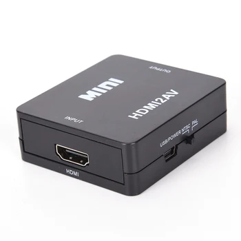HDMI-compatibale RCA AV/CVBS Adapteris HD 1080P Mini HDMI2AV Video Converter BOX PC/PS3/VCR/DVD
