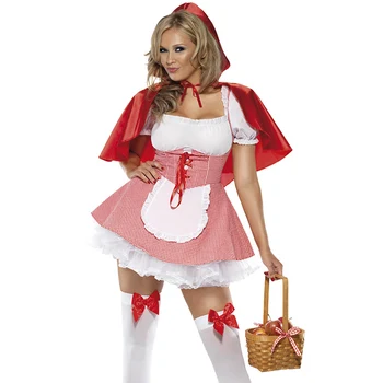 Helovinas Yra Klasikinis Little Red Riding Hood Kostiumas Moterims Pasakos Cosplay Išgalvotas Suknelė