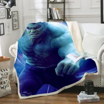 Herojus Hulk Žmogus-Voras Geležinis Žmogus Kapitonas Amerika linksmu Charakteriu Antklodė 3D Spausdinimo Sherpa Antklodę ant Lovos Namų Tekstilė