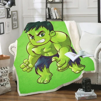 Herojus Hulk Žmogus-Voras Geležinis Žmogus Kapitonas Amerika linksmu Charakteriu Antklodė 3D Spausdinimo Sherpa Antklodę ant Lovos Namų Tekstilė