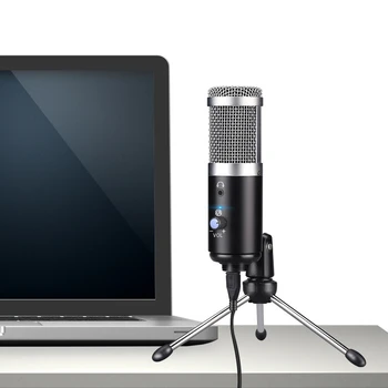 HFES Metalo USB Kondensatoriaus Mikrofonas, Profesionalus Rinkinys Stalinis Trikojis, skirtas 