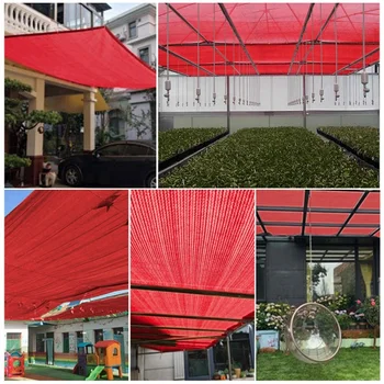 Hi-Kokybės Raudona Anti-UV HDPE skėtį nuo saulės Net Sultingi Augalų apsauga nuo saulės Net Automobilio Stoginė Markizės Baseinas Padengti Pet Namas Atspalvį Medžiaga