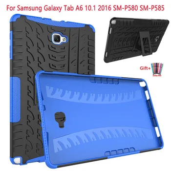 Hibridinis Šarvai Minkštos TPU Apsaugos Case For Samsung Galaxy Tab A6 10.1 2016 Su S Pen Tab 10.1 P580 P585 Stovas Laikiklis Galinio Dangtelio