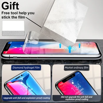 Hidrogelio Kino Screen Protector, iPhone 11 12 Pro X Xr XS Max Soft Apsauginė Plėvelė iPhone SE 6 7 8 Plius Screen protector