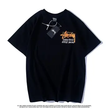 Hip-Hop Grafiti Raidžių Streetwear T Marškinėliai Medvilnė Moteris Tshirts Derliaus Negabaritinių Grafinis Tee 2021 M. Vasaros Naujus Moteriškus Viršūnės