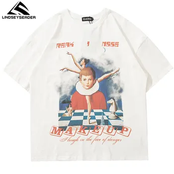 Hip-Hop Harajuku T-Shirt 2021 Mens Streetwear Kūrybos Grafinis Spausdinti Marškinėlius Medvilnės Atsitiktinis Vasaros Trumpas Rankovės Marškinėliai Topai Tee