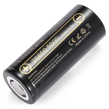 HK LiitoKala lii-50A 26650 5000mah ličio baterija 3.7 V 5000mAh 26650 įkrovimo baterija (akumuliatorius 26650-50A tinka flashligh NAUJAS