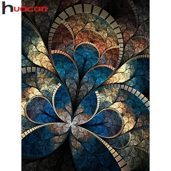 Huacan kvadratiniu/apvalus Deimantas Tapybos Mandala Gėlių Mozaika Gėlių Siuvinėjimas Kryželiu Namų Dekoro