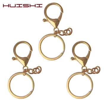 HUISHI Key Chain Aukso Spalvos Metalo Tuščią Raktų Žiedas 