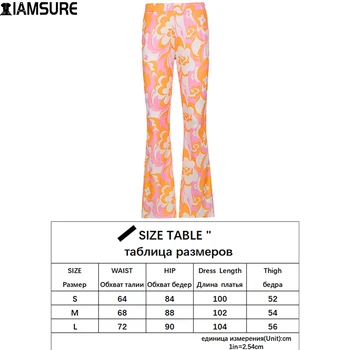 IAMSURE Bohemiškas Stilius Gėlių Kelnes Atostogų Slim High Waisted Kelnės Y2K Estetinės Elastinga Juosmens Pločio Lege Kelnės Moterims 2021