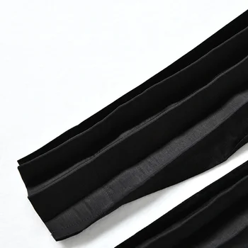 IEFB Vyrų Plisuotos Plonas Kailis Japonijos Streetwear Mados Vieno Krūtinėmis Juodos spalvos Drabužius ilgomis Rankovėmis Audinys Sulankstyti Viršūnes 9Y8528