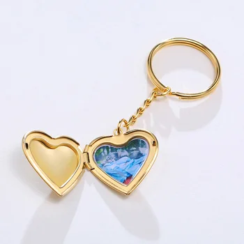 Individualų Širdies Shap Užfiksuota Nuotrauka Keychain Asmeninį Key Chain Nuotrauką Moterų, Mergaičių Mama Nerūdijančio Plieno Papuošalai