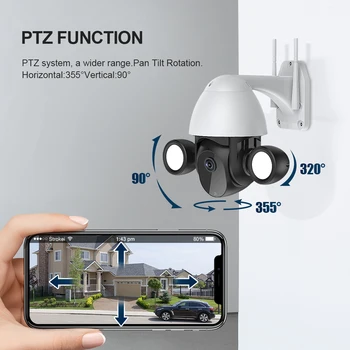 INQEMGA 1080P TUYA Smart IP Kamera, Wifi Priežiūros Sodo Led Apšvietimas AI Mobiliojo ryšio Nustatymo PTZ Outdoor 4X Digital Zoom Fotoaparatas