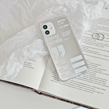 INS Mados TPU Laišką Makiažo Veidrodėliai Telefono dėklas Skirtas iPhone 12 11 Pro XS Max Xr X 8 7 Plus SE Soft atsparus smūgiams apsauginis Dangtis